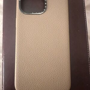 Casetify Premium Tan Leather Phone Case